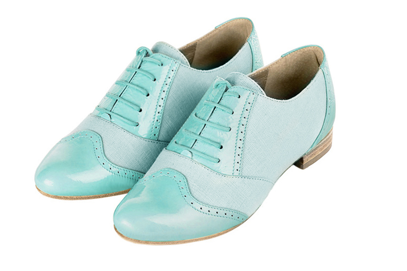Aquamarine blue dress lace-up shoes for women - Florence KOOIJMAN